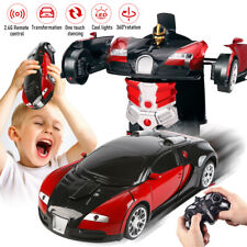 2 IN 1 Remote Car Sport Transformer Robot RC Controller Kids Toy Toddler Gift US