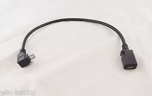 10x Up Direction 90 Degree Angle Micro USB 5 Pin Male To Female Extension Cable - Picture 1 of 6