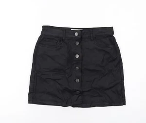 New Look Womens Black Viscose Blend A-Line Skirt Size 8 - Picture 1 of 10