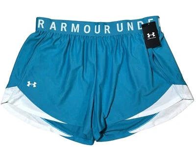 UNDER ARMOUR Play Up Shorts, 3.0 Womens Size 1X Blue White NWT - Image 1 of 4