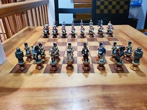 Vintage Anri The Raj Chess Set - Scarce collectible Pewter & Wood Painted Pieces