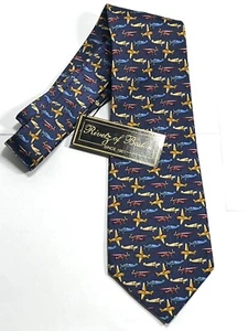 Rivetz of Boston 100% SILK Tie Airplane Prop Plane NEW With Tags FREE SHIPPING - Picture 1 of 6