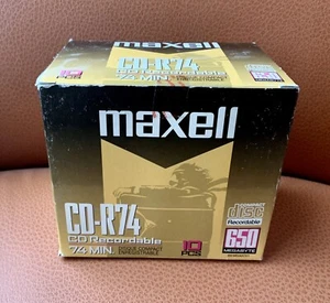 10 Pack Maxell CD-R74 Blank Compact Discs Recordable 74 Minutes 650 MB SEALED - Picture 1 of 3