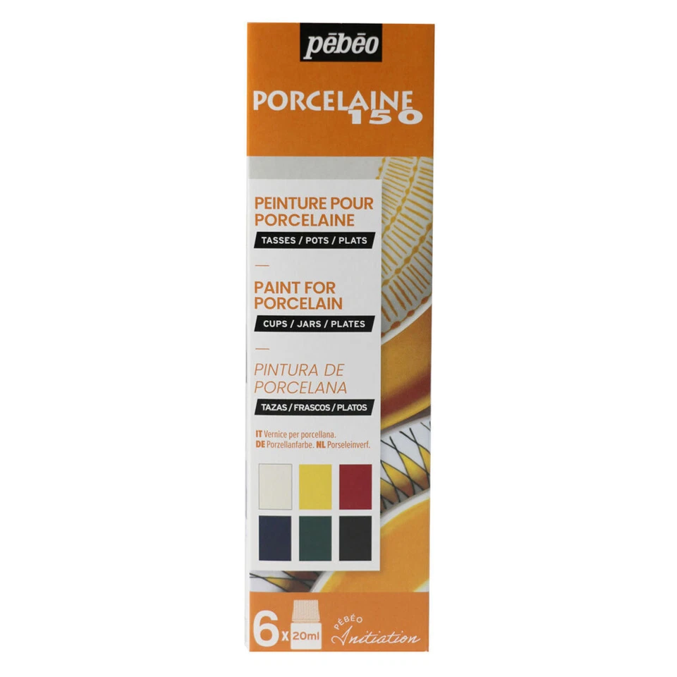 6pc Pebeo Porcelaine Paint 150 20ml Set A Creative Art Painting medium  - image 1 of 4
