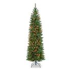 National Tree Company Artificial Pre-lit Slim Christmas Tree Green Kingswood ...