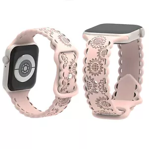 Banda Grabada Floral para Apple Watch Linda Banda Deporte Girasol en Grabado Banda de Silicona - Imagen 1 de 35