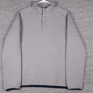 Suéter Pullover Rhone Para Hombre Grande Gris Acolchado Botón a Presión Atlético Ligero - Imagen 1 de 11