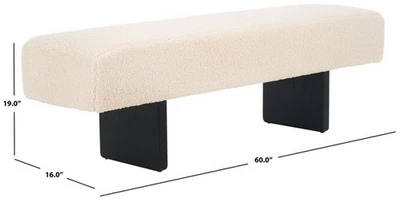 Safavieh RYER FAUX SHEARLING BENCH, Reduced Price 2172767229 BCH4500A - Image 1 of 4