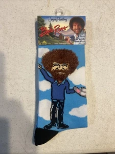 Bob Ross Joy Of Painting Novelty Crew Socks Men’s 8-12 #D099 - Picture 1 of 2