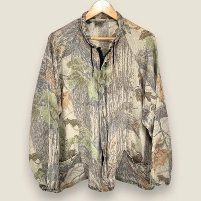VTG Spartan Camo Jacket Shirt Men L/XL Green Brown Lightweight USA Made Realtree - Image 1 of 4