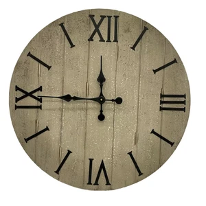 24" Wall Clock Rustic Weathered Wood - Picture 1 of 3