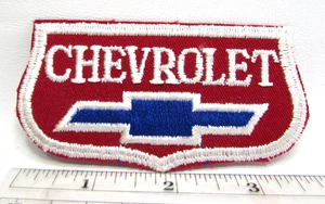 Vintage Chevrolet Bowtie Jacket Patch Red White & Blue Automobile Automotive - Picture 1 of 3