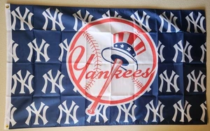 New York Yankees Multi logo MLB Baseball Flag 3x5 Ft W/ Grommets - Picture 1 of 3