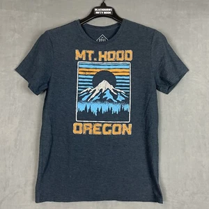 Mt Hood Oregon Shirt Well Worn Brand Adult Med Blue National Park T Shirt - Picture 1 of 5