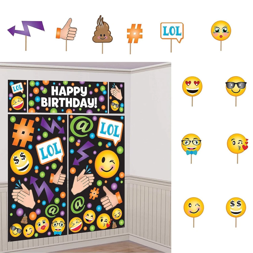 LOL Emoji Emoticonos Niños Fiesta de Cumpleaños Decoración Escena Setters Foto Accesorios Foto 1 de 1