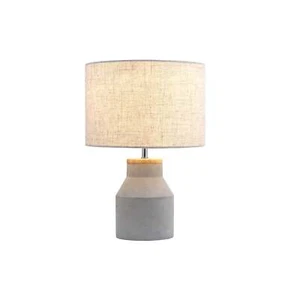 Sophie Table Side End Coffee Table Lamp Light Concrete Base Beige Shade - Picture 1 of 7