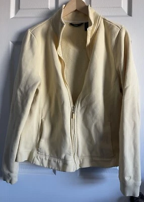 Женская куртка IZOD размер L на молнии с ложным вырезом желтые карманы дамская хлопковая смесь - Изображение 1 из 4