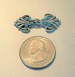 Hallazgos de cierre de abalorios en forma de abanico con acentos Swarovski Aqua - Imagen 1 de 3