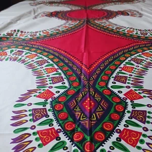 Vintage Dashiki Fabric Panel African Textile Cotton Bright Clean Full New/Unused - Picture 1 of 9
