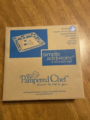 PAMPERED CHEF Simple Additions Tiles Small Square Plate Mosaic 2024 Original Box - Image 1 of 3