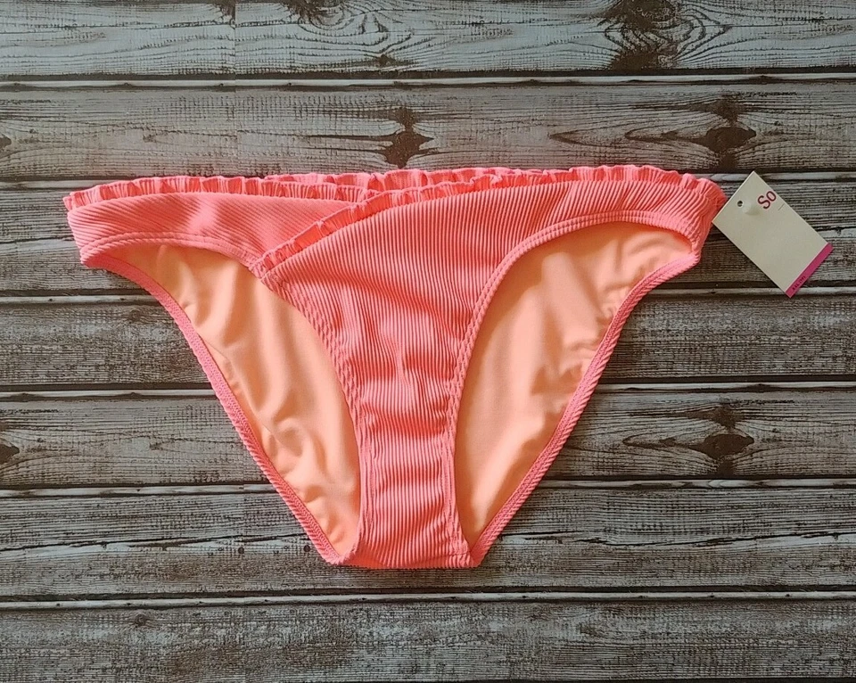 SO Junior's размер XXL хипстер оранжевый ребристый бикини плавать низы новый - Изображение 1 из 2