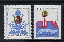 FT275 Hungary 1978 Mint NH Complete Pair Set of 2 Different Emblems as Flowers