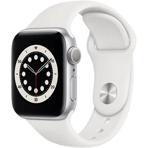 Apple Watch Series 6 40mm (GPS) Aluminium Srebrnobiały Pasek sportowy - Bardzo dobry - Zdjęcie 1 z 2