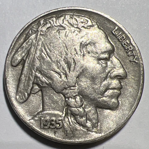 VF / XF 1935 Buffalo Nickel Philadelphia Mint USA * FULL HORN * ACTUAL PHOTOS A5 Cover