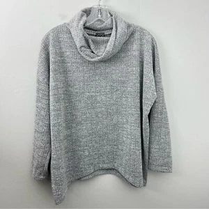 Clara Sun Woo Turtleneck Knit Sweater Womens Size XL Heathered Gray - Picture 1 of 5