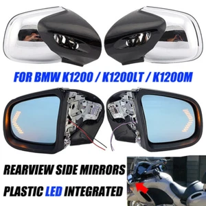 LED Integrated Rearview Side Mirror Motorcycle For BMW K1200 LT 1200 1999-2008 - Picture 1 of 8
