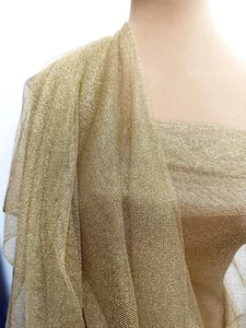 GOLD  METALLIC TULLE NETTING SHEER  HOLIDAY CRAFTS 60" WIDE  BTY - Picture 1 of 1