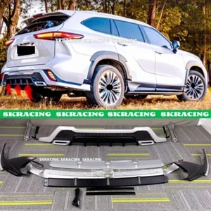 For Toyota Highlander 2020-2023 Glossy Black Front+Rear Bumper Spoiler Diffuser - Picture 1 of 23