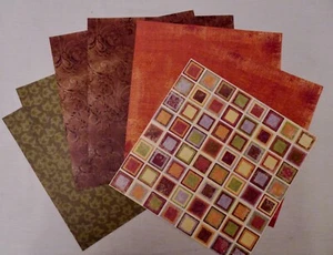 7 Sheets 12" x 12" Scrapbooking Papers Autumn Fall Thanksgiving Vintage P12   - Picture 1 of 6