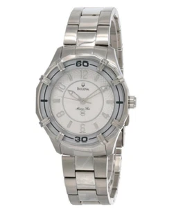 Bulova Marine Star 36MM Silver Mop Dial SS Women`s Watch, 96L145 - Picture 1 of 4
