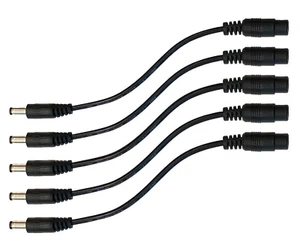 (5) Pack 6in. DC Coaxial Power Male / Female Barrel Plug Cable 2.5mm x 5.5mm - Picture 1 of 3