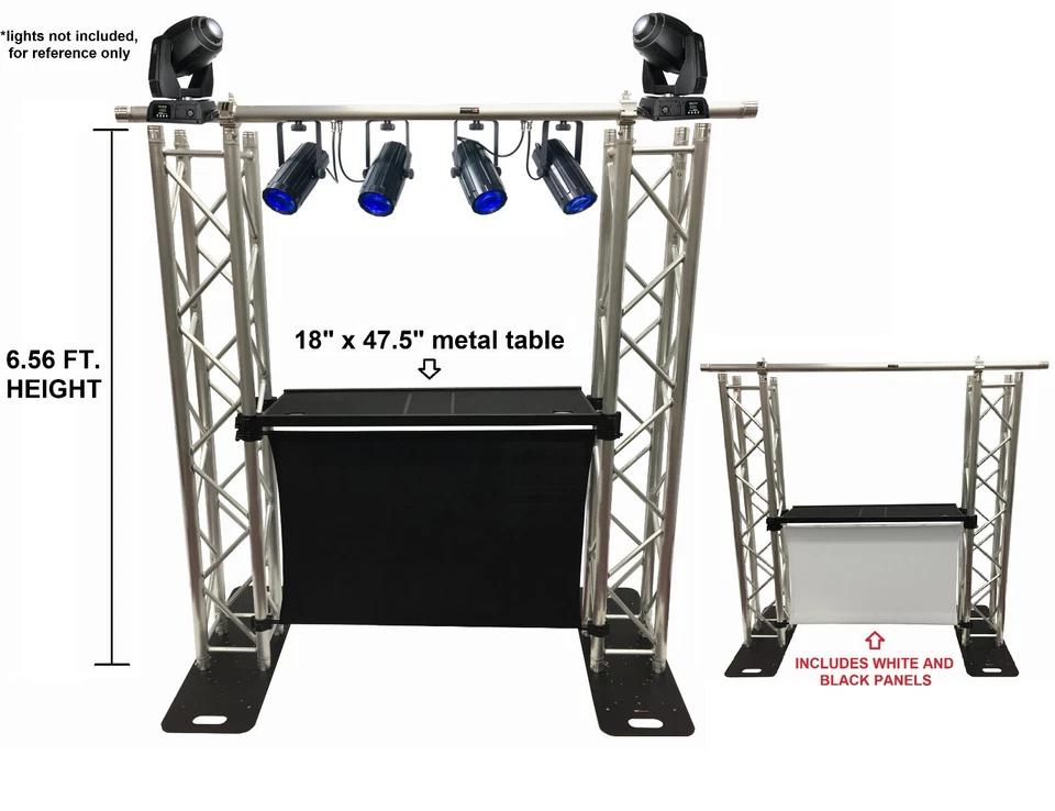 Cedarslink BEAST-8 Large 46" Wide DJ Event Facade White/Black Scrim Booth UP...