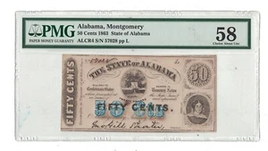 U.S. (Montgomery, AL) - 1863 50 Cents Banknote (PMG Choice About Unc 58) - Picture 1 of 2