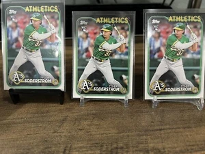Lotto di carte base 2024 Topps Tyler Soderstrom x 3 Oakland Athletics # 244 - Foto 1 di 2