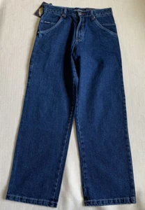 Brooklyn Xpress Youth Wide Leg Blue Carpenter Denim Jeans Size 18x29 Baggy NWT - Picture 1 of 11