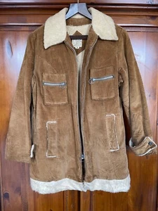 "RARE 70s Miss Holly Corduroy Sherpa Jacket - Size 14 (Fits 12/L) - UK FREE" - Picture 1 of 13
