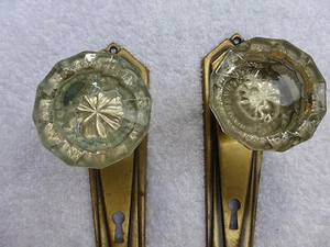 Vintage Antique Brass Door Hardware -SET #19 - Picture 1 of 8