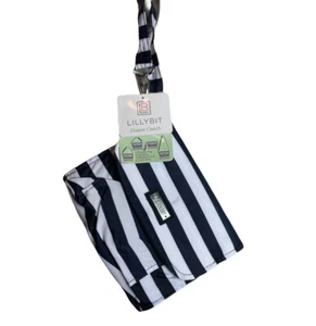 NWT Lillybit by Demdaco Diaper Clutch Bag Tote Purse Changing Pad Blue Striped - Picture 1 of 8