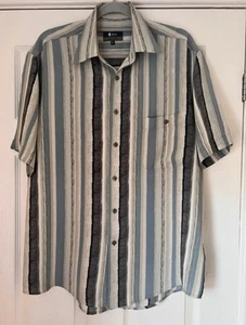 Gabicci Legato 100% Silk Men’s Button Down Short Sleeve Shirt Size L - Picture 1 of 6