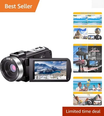 30MP Video Camera with 16X Digital Zoom, Remote Control & 2 Batteries Included - Image 1 of 4