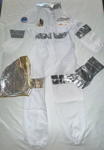 NASA Astronaut Halloween Costume White Jumpsuit Soft Helmet Kids Large - Picture 1 of 8