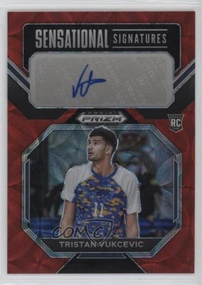 2023 Panini Prizm Draft Picks Choice Red /40 Tristan Vukcevic Rookie Auto RC - Image 1 of 2
