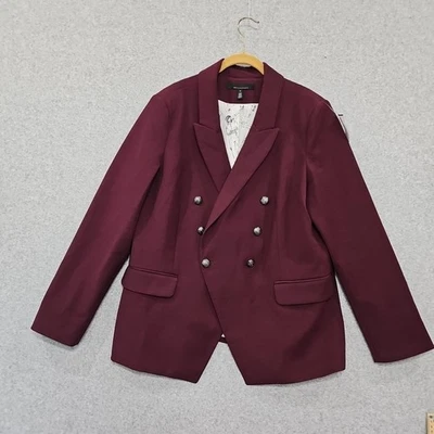 Blazer White House Black Market Studio Borgoña para mujer 18 botones elásticos delanteros Foto 1 de 4