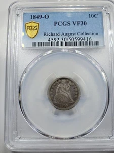1849 O PCGS VF30 Seated Liberty Dime True View Gold Shield - Picture 1 of 4