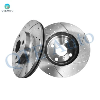 Rotores de disco de freno delanteros ranurados perforados de 255 mm para base Scion XB 2004-2006 Foto 1 de 4