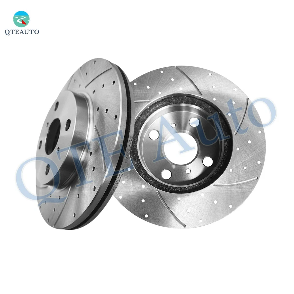 Rotores de disco de freno delanteros ranurados perforados de 255 mm para base Scion XB 2004-2006 Foto 1 de 4